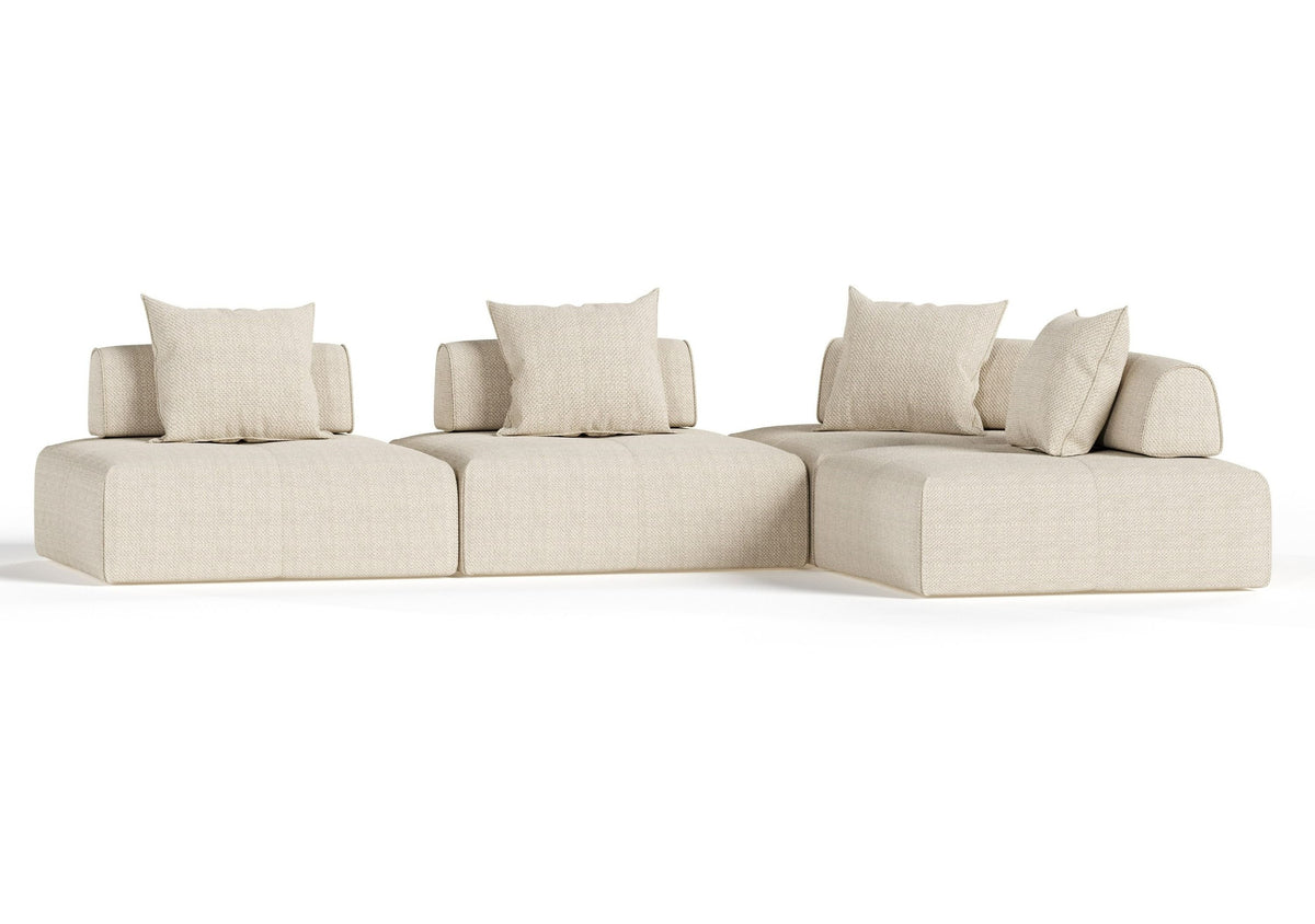 Eliza 4 Piece Modern Modular Beige Sectional Sofa