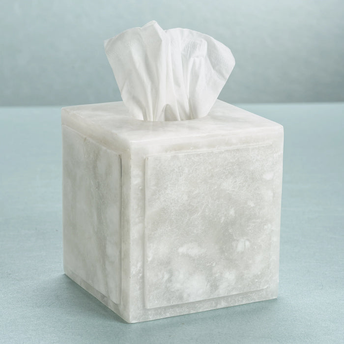 Côte d'Azur Alabaster Tissue Box - Set of 2