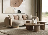 Olin 110.6"" Modern Multicolored Boucle Fabric & Ash Sofa