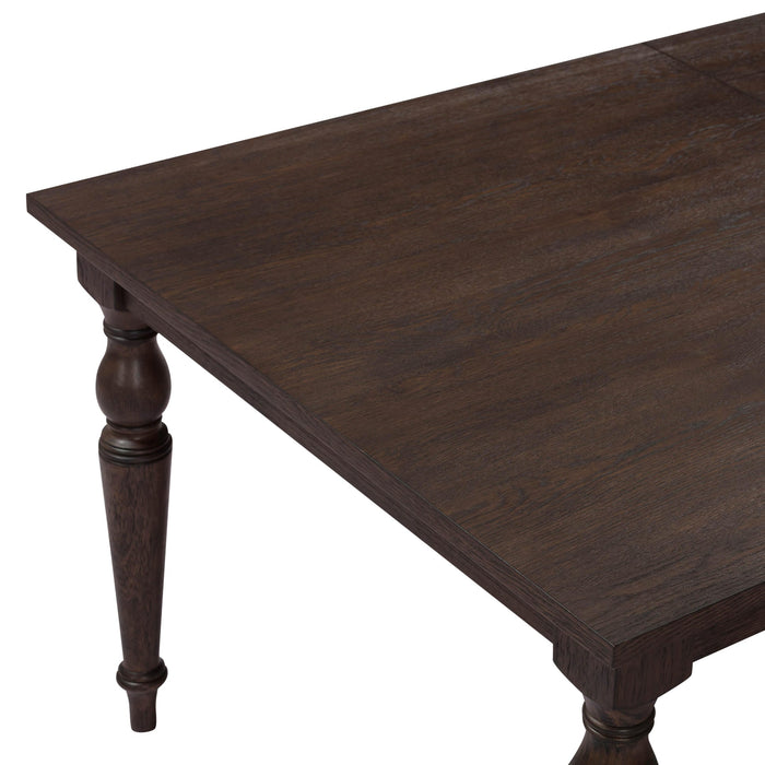 Lunaris 74"-114" Dark Brown Extendable Rectangular Dining Table