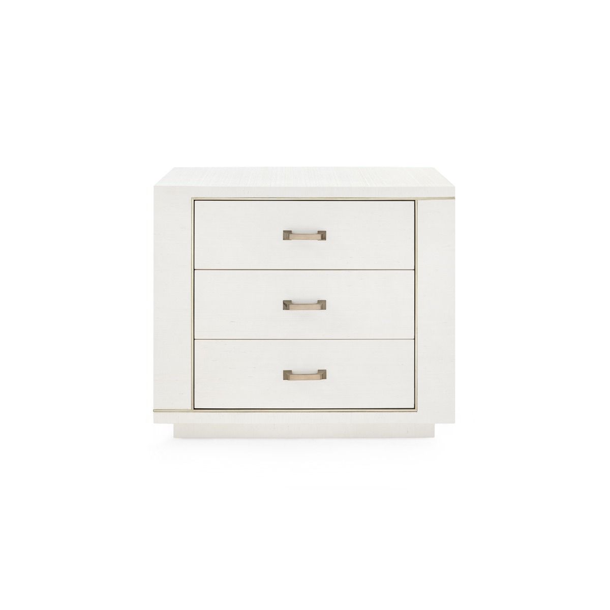 Noah Sand White 3 Drawer Nightstand