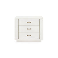 Noah Sand White 3 Drawer Nightstand