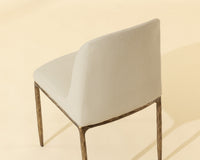 Nestor Cream Performance Fabric & Antique Brass Dining Chair (Set of 2)