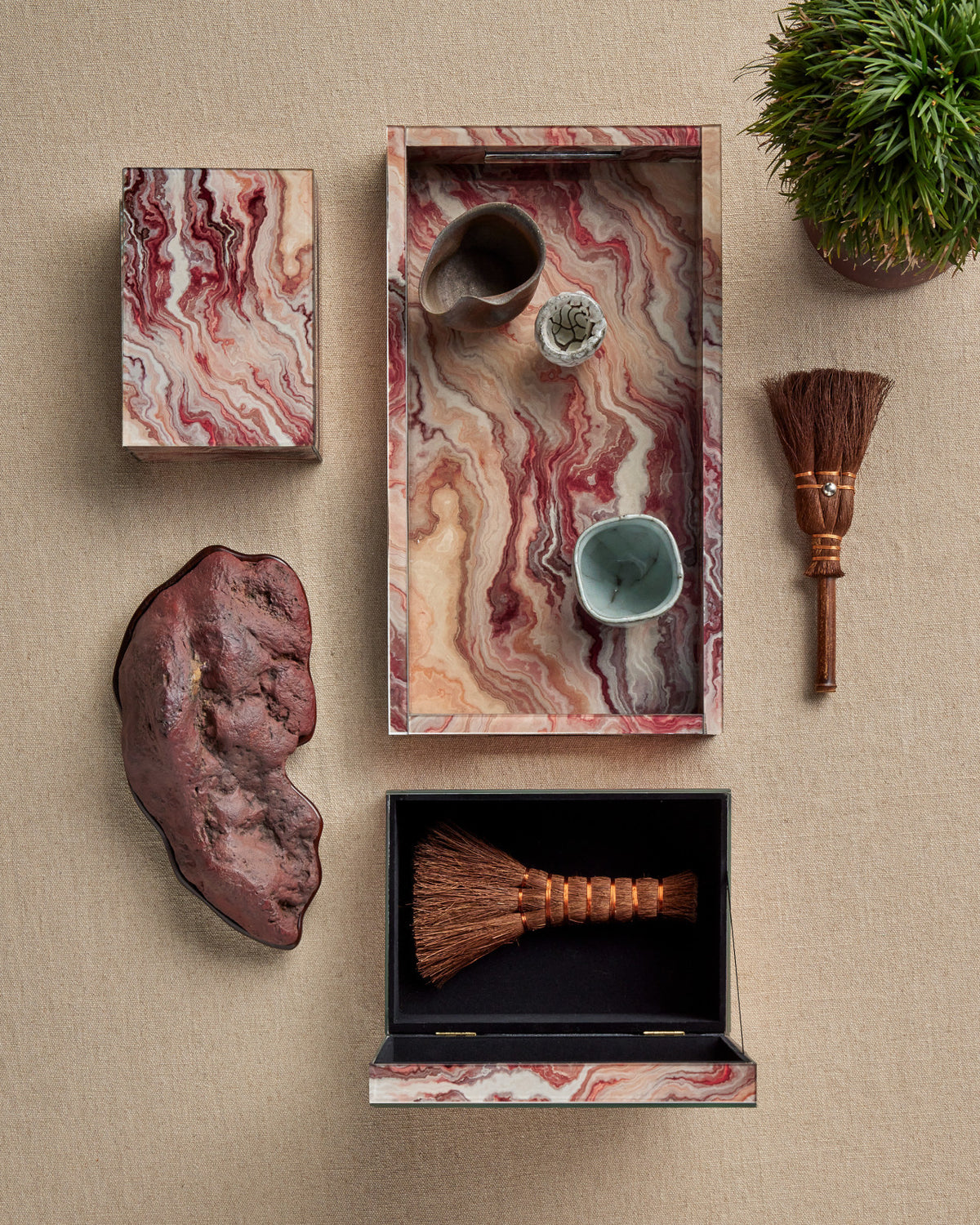 Celestial Red Swirl Tray