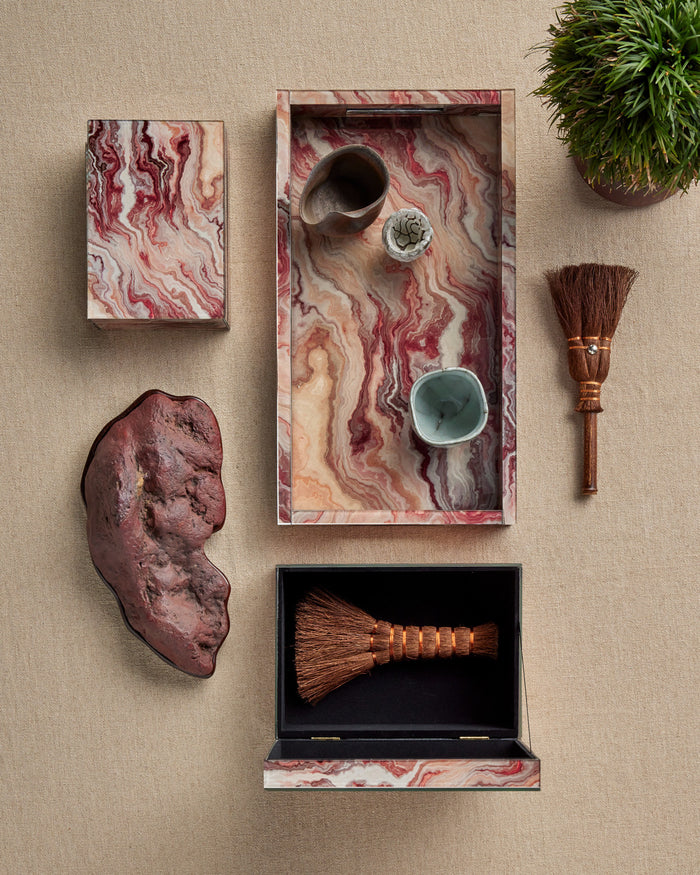 Celestial Red Swirl Tray