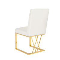 Mercer White Faux Leatherette & Gold Dining Chair