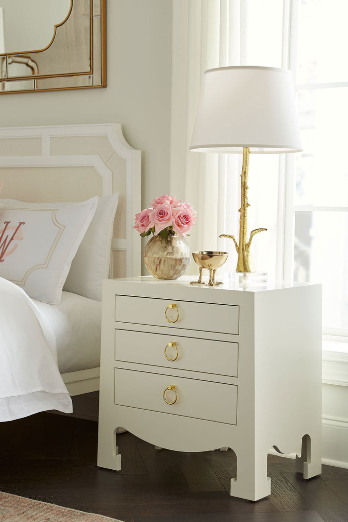 Maylee 26" White & Gold End Table/Nightstand