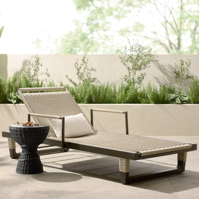Daytona Outdoor Buff Dutch Weave Armed Lounge Chair