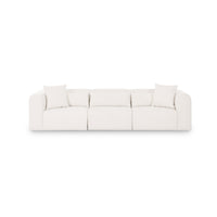 Tereasa  118" Cream Performance Chenille Modular Sofa