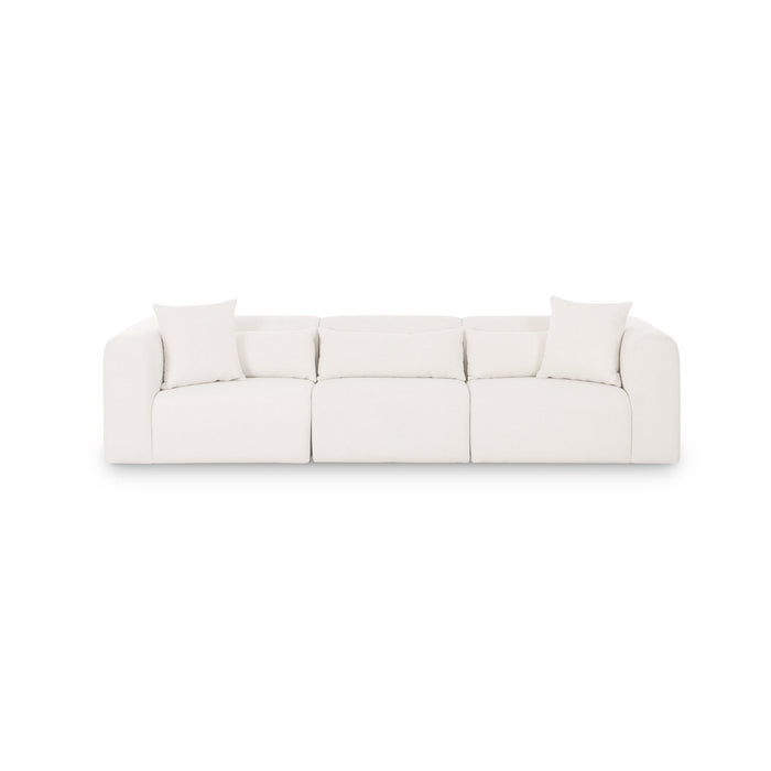 Tereasa  118" Cream Performance Chenille Modular Sofa