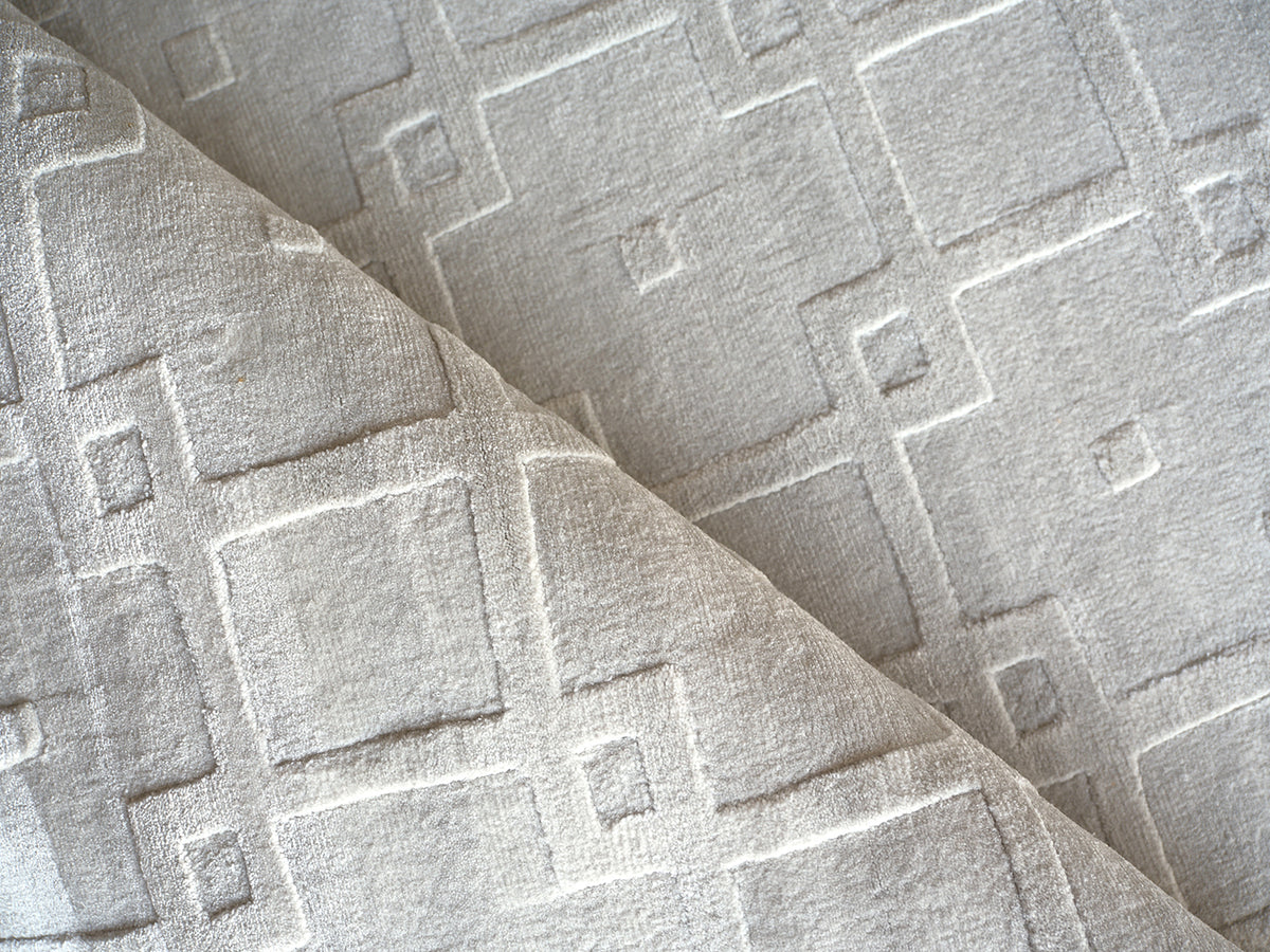 Ramo Modern Light Silver Patterned Area Rug - Elegance Collection