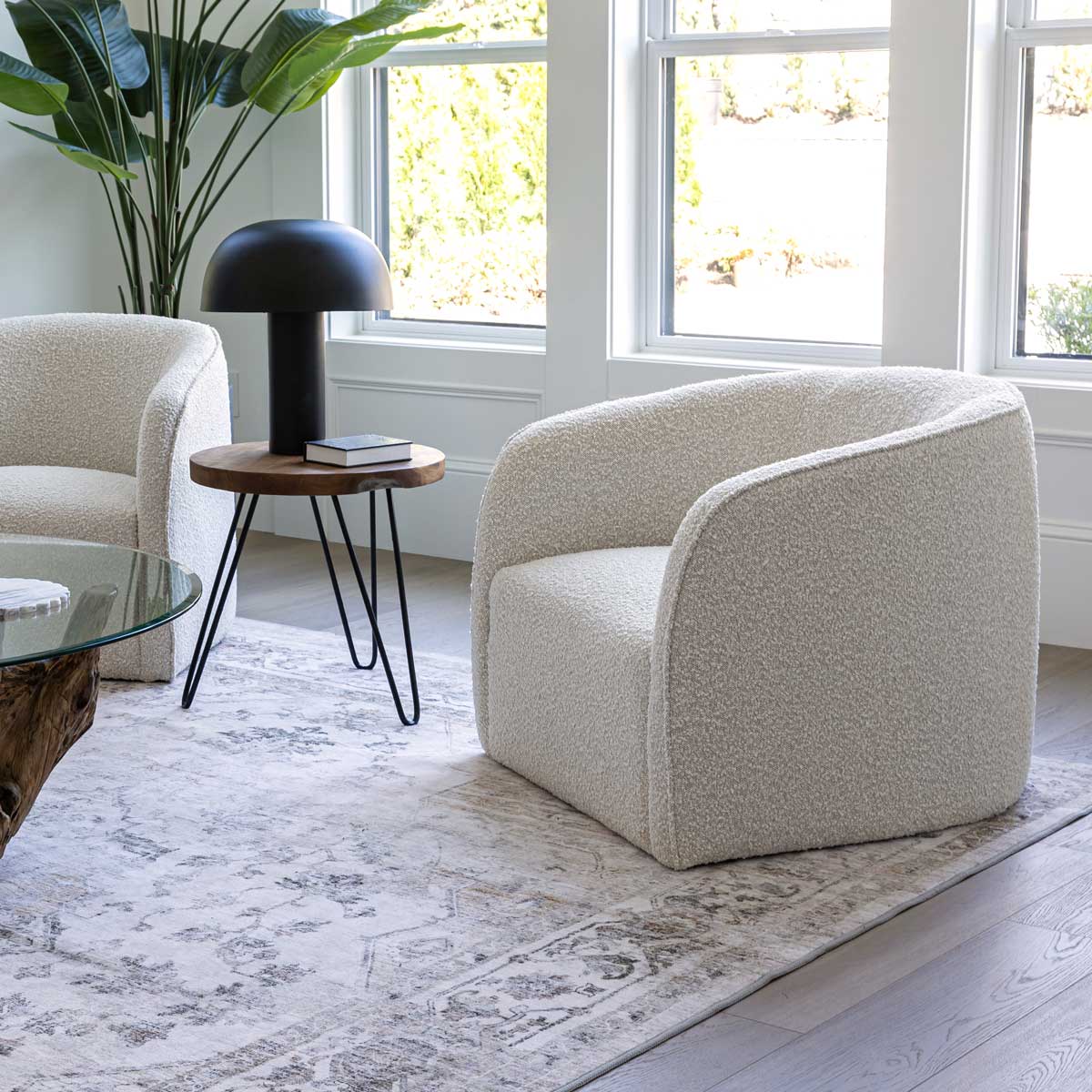 Vinita Cream Boucle Accent Chair