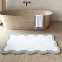 Egoist Silver Border Luxury Bath Rug