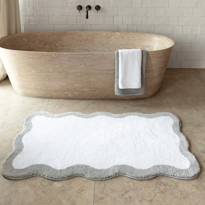 Egoist Silver Border Luxury Bath Rug