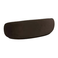 Coty 89.7" Chocolate Brown Performance Velvet Curved Sofa