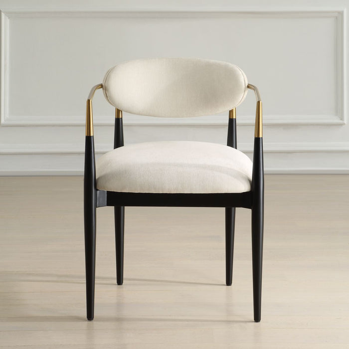 Harper Off White Velvet Dining Arm Chair