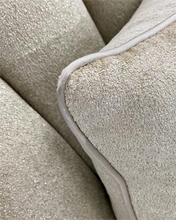 Averell Beige Metallic Velvet Chair with Satin Brass Details