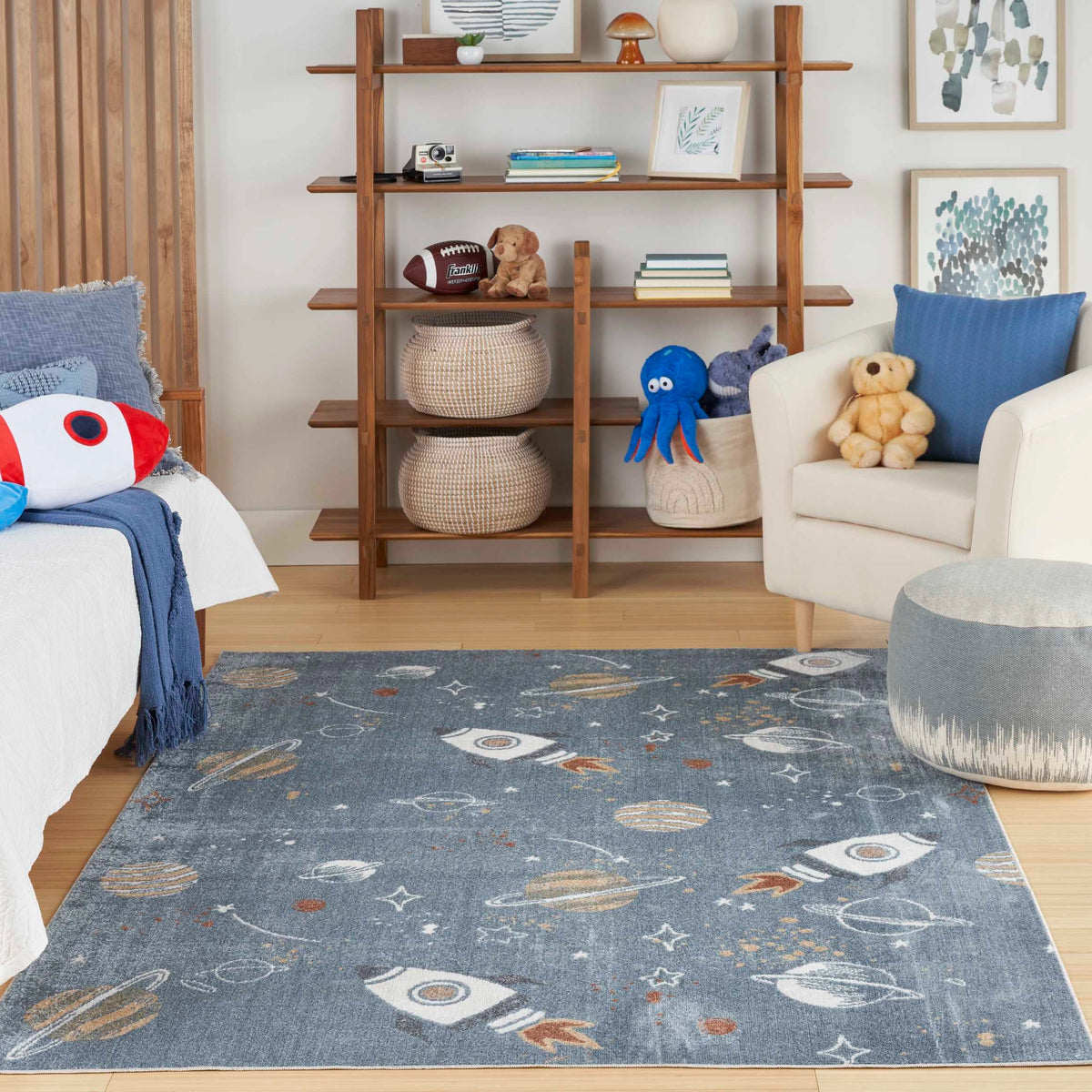 Rocket Blue Multicolour Area Rug