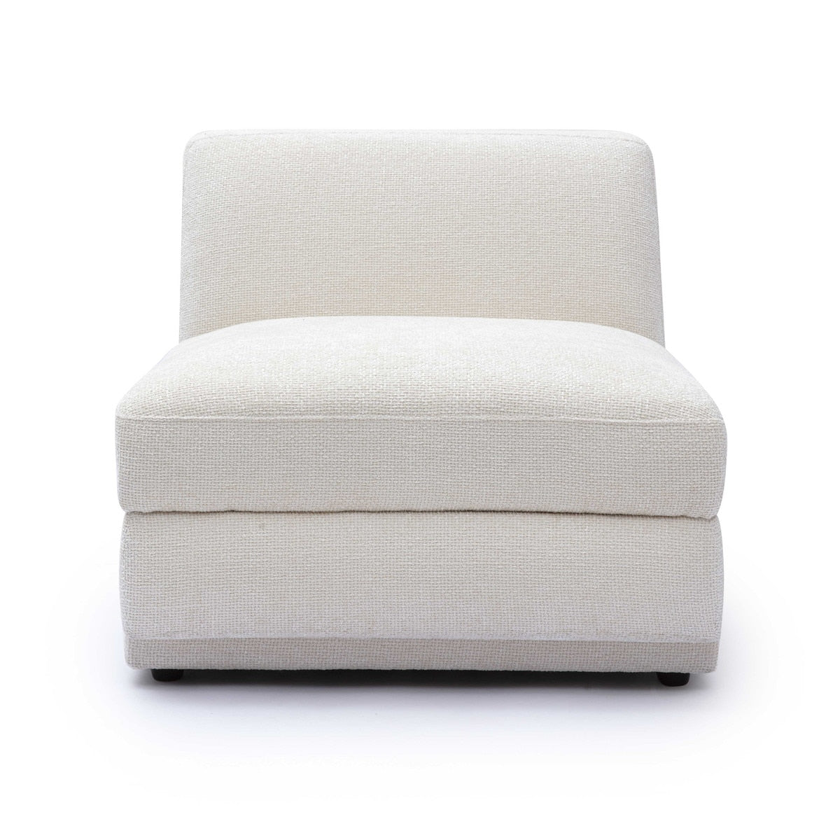 Arabella Cream Chenille Modular Armless Chair