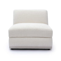 Arabella Cream Chenille Modular Armless Chair