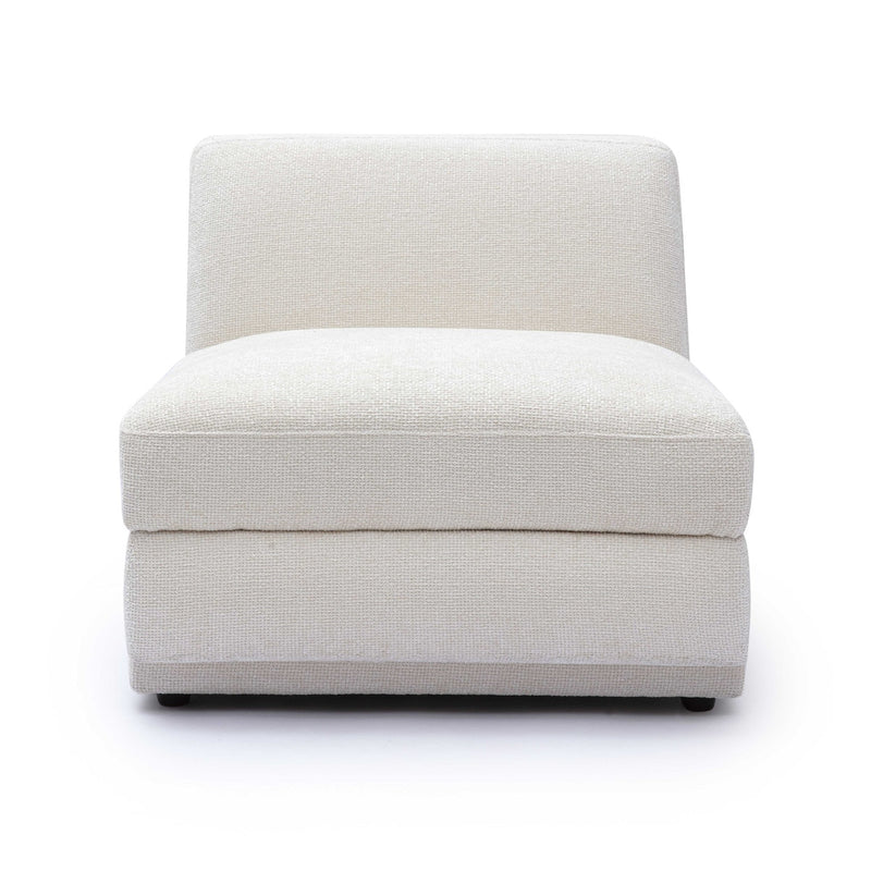 Arabella Cream Chenille Modular Armless Chair