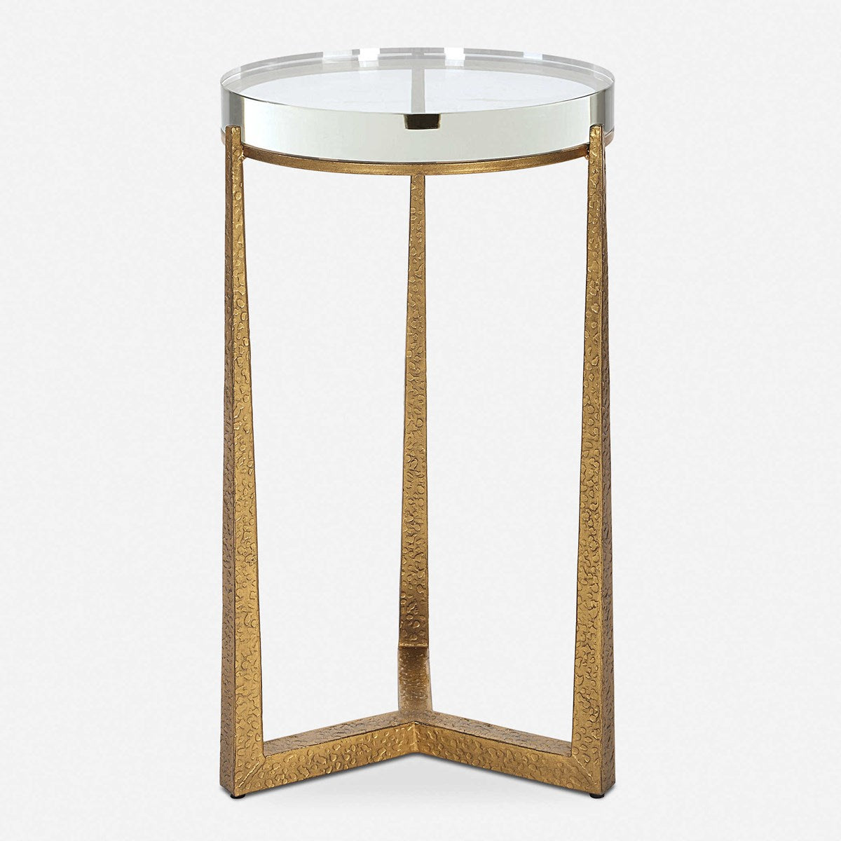 Dasie Crystal Round Gold Accent Table