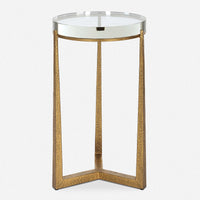 Dasie Crystal Round Gold Accent Table