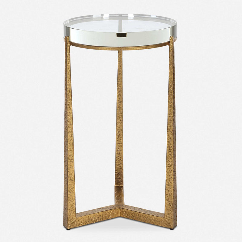 Dasie Crystal Round Gold Accent Table