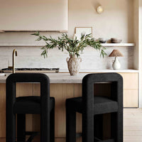 Hazel Black Boucle Counter Stool