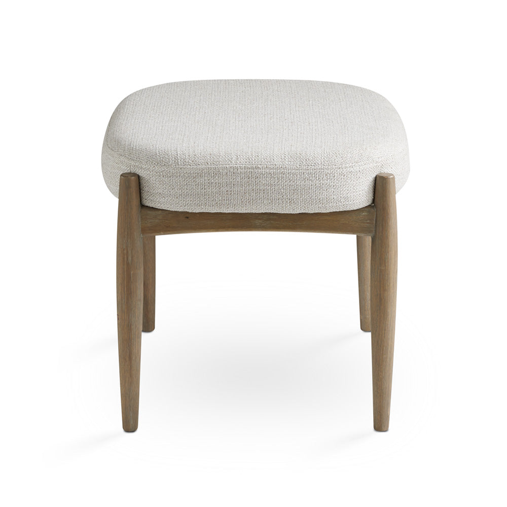 Winslow Grey Linen & Wood Ottoman