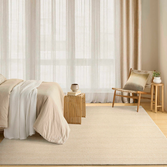 Everly Ivory Beige Wool Blend Area Rug