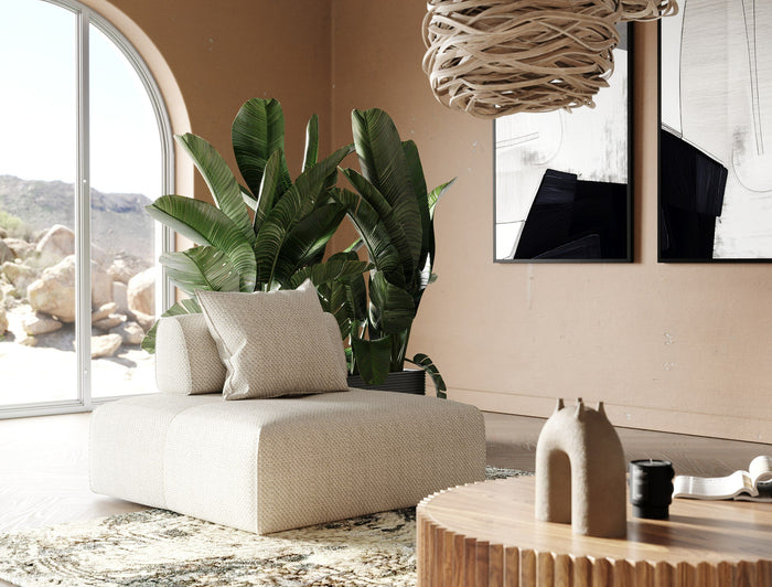 Eliza Modern Modular Beige Armless Seat