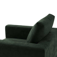 Lovell Forest Green Velvet & Dark Walnut Accent Chair