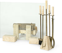 Cordell Travertine Fireplace Andirons