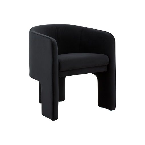 Arlia Modern Black Velvet Accent Chair