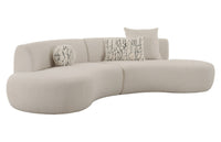 Estella Modern Off-White Curved Sectional Sofa