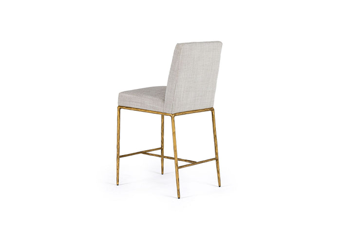 Leslie Modern Off-White & Gold Counter Stool