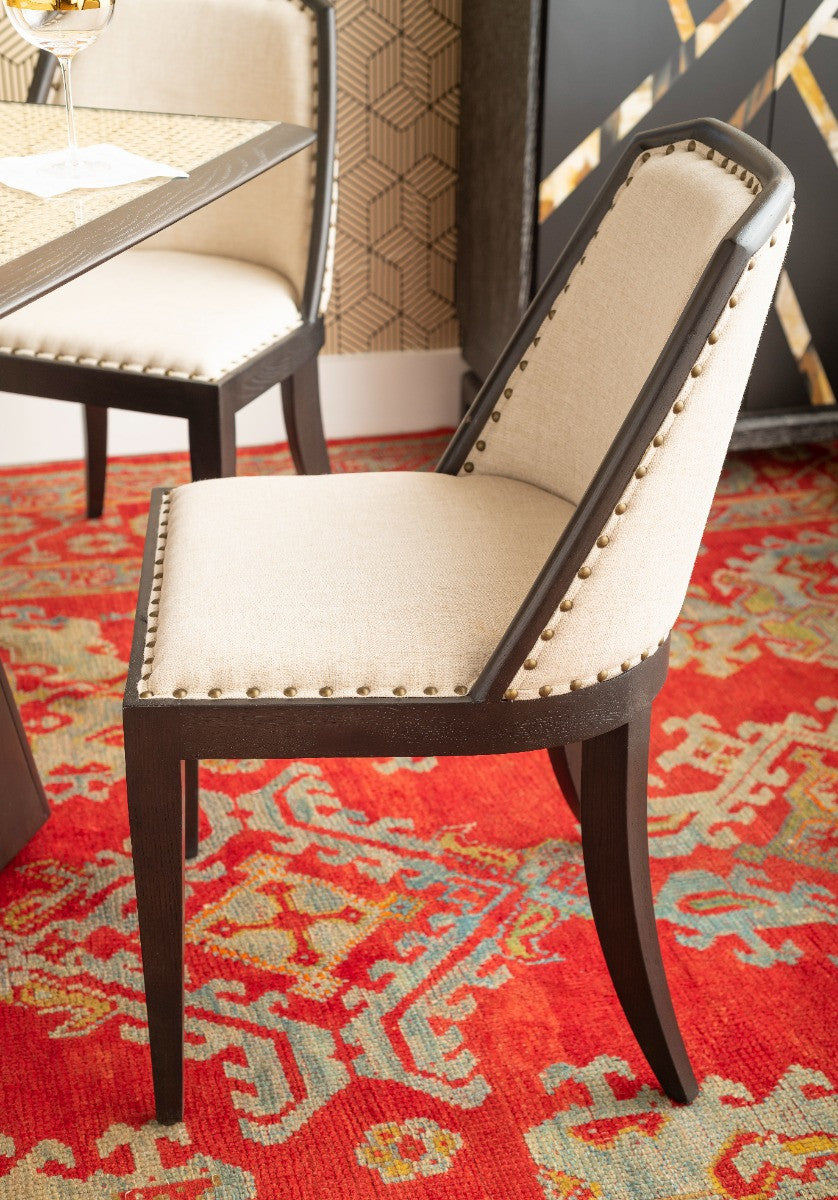 Marlee Espresso & Oatmeal Linen Side Chair