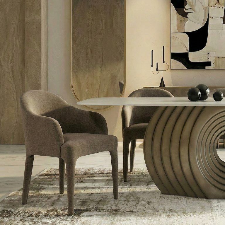 Nicolle Modern Brown Upholstered Dining Chair