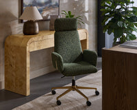 Kalev Plush Fabric & Gold Desk Chair