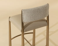 Bayard Oatmeal & Antique Brass Bar Stool