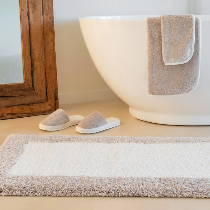 Bicolore Snow/Fog Luxury Bath Rug