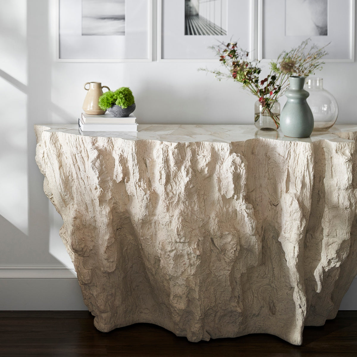 Camilla Fossilized Clam Console Table (2 Sizes Available)