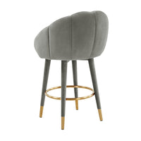 Morant Performance Grey Velvet Swivel Counter Stool - Luxury Living Collection