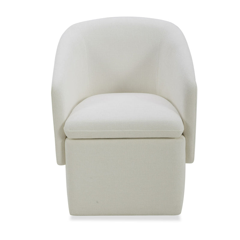 Devorah Modern Ivory Fabric Dining Chair