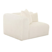 Telav Fluffy Oversized Cream Performance Corduroy Modular LAF Corner Chair