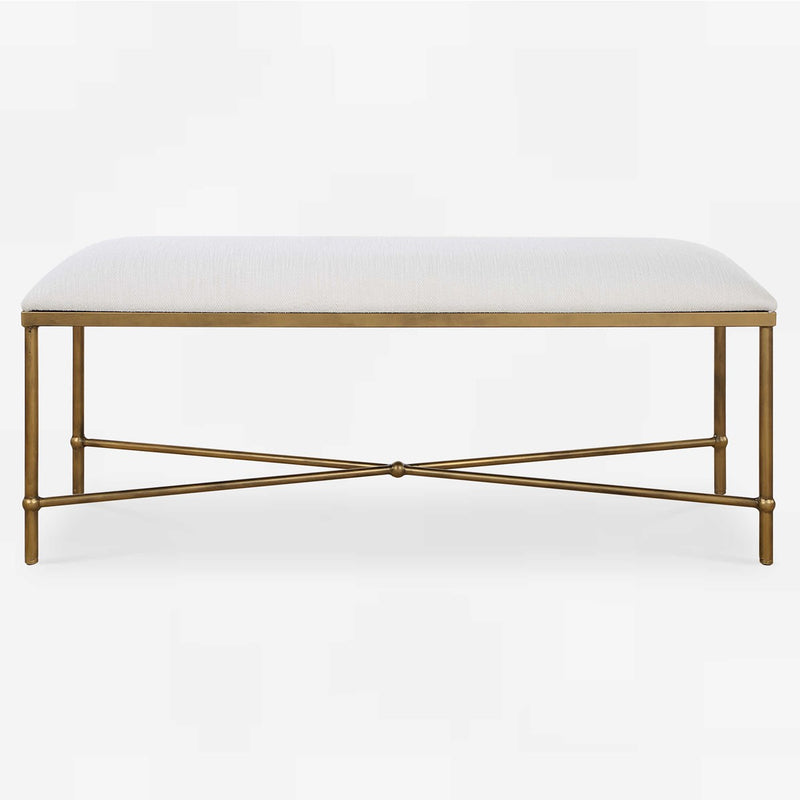 Adalee Large White & Gold Bench