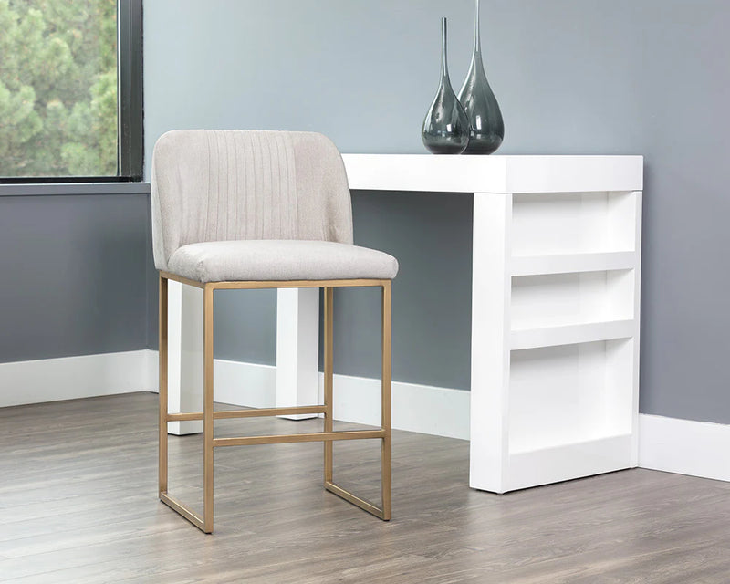 Nevin Upholstered Gold Counter Stool