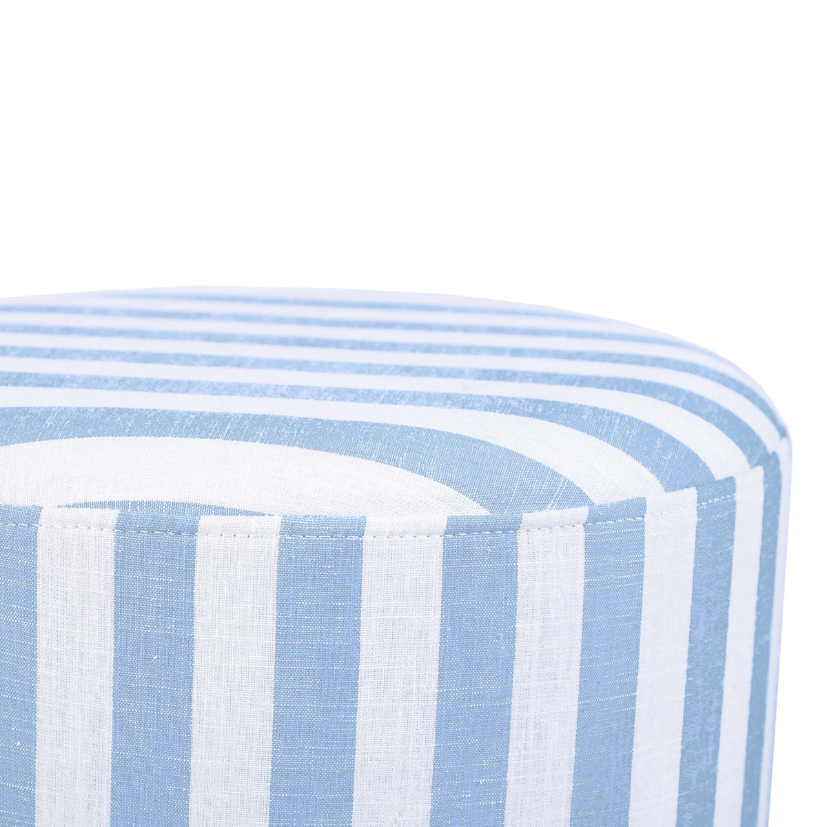 Valerie Pastel Blue Striped Linen Ottoman
