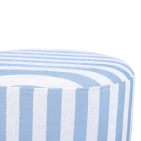 Valerie Pastel Blue Striped Linen Ottoman